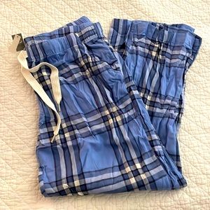 Plaid blue sleepwear pants